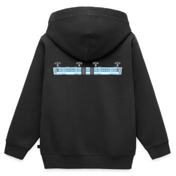 Schwebebahn lang - Kinder Premium Organic Zip Hoodie - Schwarz - Hinten - AI Model Kid Male (0cm)
