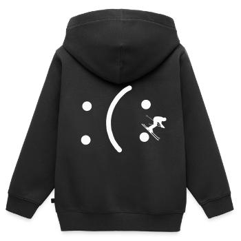 sourire de ski - Sweat Premium à capuche zippé enfant bio - noir - Dos - AI Model Kid Male (0cm)