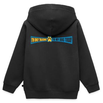 only talking to dog - Kids Premium Organic Zip-up Hoodie - black - Back - AI Model Kid Male (0cm)