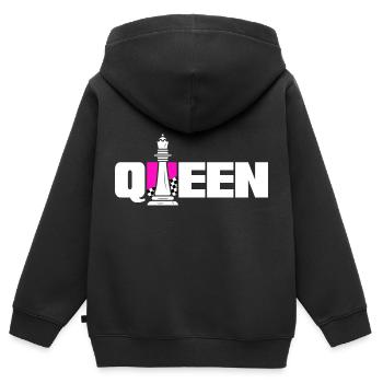 Schach Schachmatt Schachspielerin ist Schach-Queen - Kinder Premium Organic Zip Hoodie - Schwarz - Hinten - AI Model Kid Male (0cm)