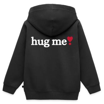 Hug me - Kids Premium Organic Zip-up Hoodie - black - Back - AI Model Kid Male (0cm)