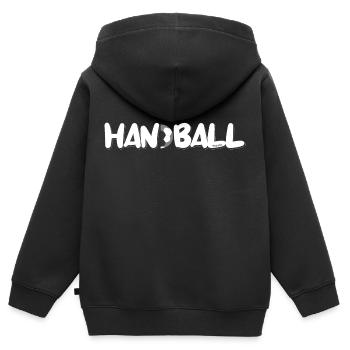 Handball - Torhüter - Kinder Premium Organic Zip Hoodie - Schwarz - Hinten - AI Model Kid Male (0cm)