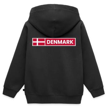 Denmark National Flag - Kids Premium Organic Zip-up Hoodie - black - Back - AI Model Kid Male (0cm)