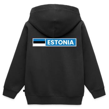 Estonia National Flag - Kids Premium Organic Zip-up Hoodie - black - Back - AI Model Kid Male (0cm)