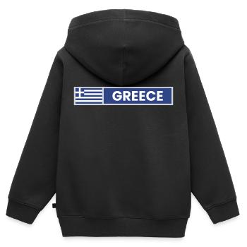 Greece National Flag - Kids Premium Organic Zip-up Hoodie - black - Back - AI Model Kid Male (0cm)