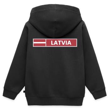 Latvia National Flag - Kids Premium Organic Zip-up Hoodie - black - Back - AI Model Kid Male (0cm)