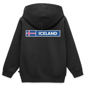Iceland National Flag - Kids Premium Organic Zip-up Hoodie - black - Back - AI Model Kid Male (0cm)