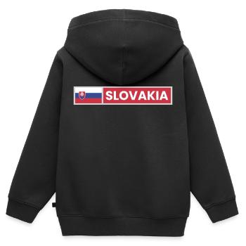 Slovakia National Flag - Kids Premium Organic Zip-up Hoodie - black - Back - AI Model Kid Male (0cm)