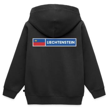 Liechtenstein National Flag - Kids Premium Organic Zip-up Hoodie - black - Back - AI Model Kid Male (0cm)