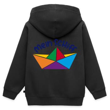 Mein Schiff - Kinder Premium Organic Zip Hoodie - Schwarz - Hinten - AI Model Kid Male (0cm)