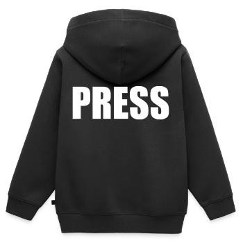Press - Sweat Premium à capuche zippé enfant bio - noir - Dos - AI Model Kid Male (0cm)