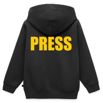 Presse - Sweat Premium à capuche zippé enfant bio - noir - Dos - AI Model Kid Male (0cm)