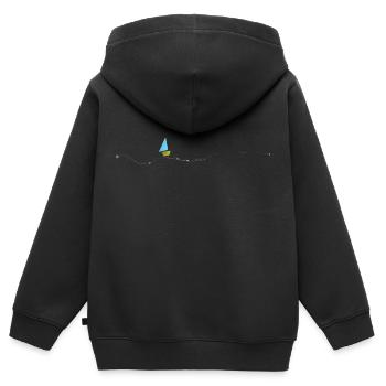 Schiff Ukraine - Kinder Premium Organic Zip Hoodie - Schwarz - Hinten - AI Model Kid Male (0cm)