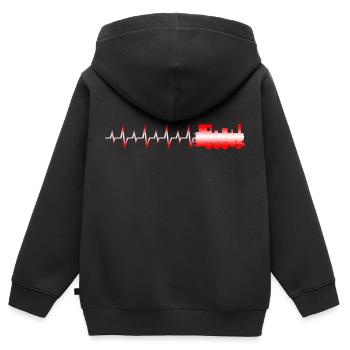Meine Liebe - Kinder Premium Organic Zip Hoodie - Schwarz - Hinten - AI Model Kid Male (0cm)