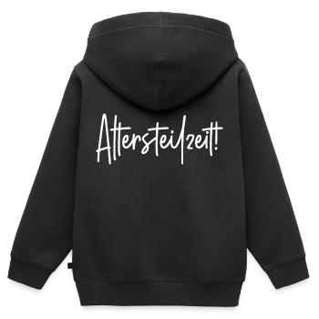 Arbeitszeit reduzieren Alter Arbeit Altersteilzeit - Kinder Premium Organic Zip Hoodie - Schwarz - Hinten - AI Model Kid Male (0cm)
