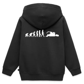 Pistenraupe Evolution Schneefahrzeuge Ski Piste - Kinder Premium Organic Zip Hoodie - Schwarz - Hinten - AI Model Kid Male (0cm)