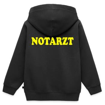 Notarzt - Kinder Premium Organic Zip Hoodie - Schwarz - Hinten - AI Model Kid Male (0cm)