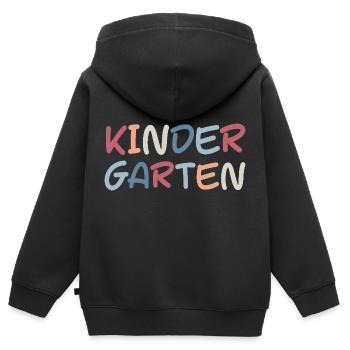 Schriftzug Kindergarten Kleinkinder - Kinder Premium Organic Zip Hoodie - Schwarz - Hinten - AI Model Kid Male (0cm)