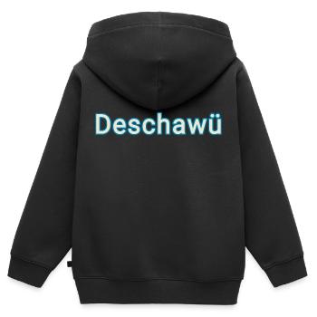 Déjà vu en allemand - Sweat Premium à capuche zippé enfant bio - noir - Dos - AI Model Kid Male (0cm)