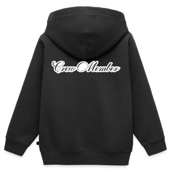 Crew Mitglied - Kinder Premium Organic Zip Hoodie - Schwarz - Hinten - AI Model Kid Male (0cm)