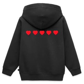 cœurs - Sweat Premium à capuche zippé enfant bio - noir - Dos - AI Model Kid Male (0cm)