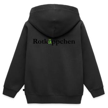 Rotkäppchen - Kinder Premium Organic Zip Hoodie - Schwarz - Hinten - AI Model Kid Male (0cm)
