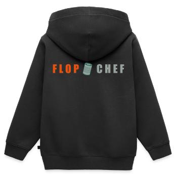 Tablier parodie Top Chef - Sweat Premium à capuche zippé enfant bio - noir - Dos - AI Model Kid Male (0cm)