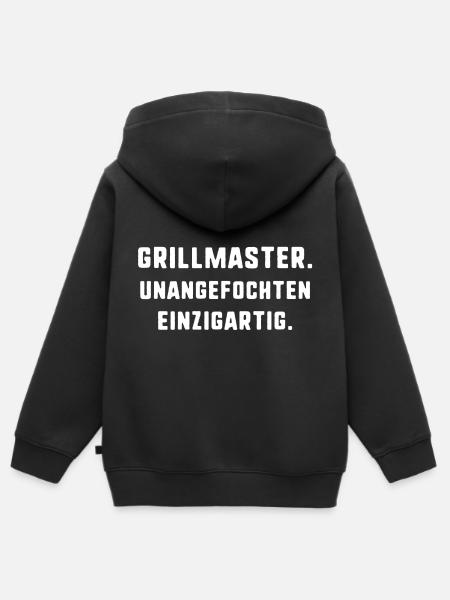 grillmaster,unagefochten,einzigartig,typo - Kinder Premium Organic Zip Hoodie - Schwarz