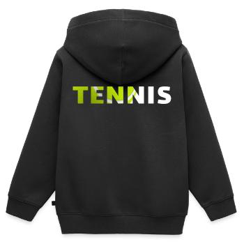 Tennis-originelle Geschenkidee - Kinder Premium Organic Zip Hoodie - Schwarz - Hinten - AI Model Kid Male (0cm)