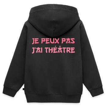 Ich kann kein Theater haben - Kinder Premium Organic Zip Hoodie - Schwarz - Hinten - AI Model Kid Male (0cm)