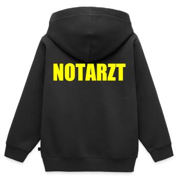 Notarzt - Kinder Premium Organic Zip Hoodie - Schwarz - Hinten - AI Model Kid Male (0cm)