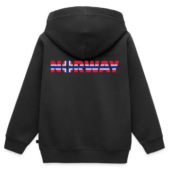 Norway - Kids Premium Organic Zip-up Hoodie - black - Back - AI Model Kid Male (0cm)