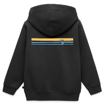 Koala suspendu à des rayures - Sweat Premium à capuche zippé enfant bio - noir - Dos - AI Model Kid Male (0cm)