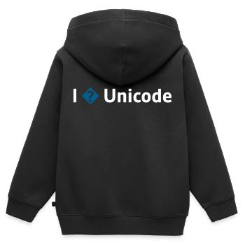 I Love Unicode / I Hate Unicode / I ? Unicode - Kids Premium Organic Zip-up Hoodie - black - Back - AI Model Kid Male (0cm)