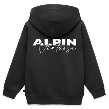 skifahrer alpin winter snowboarder pulverschnee - Kinder Premium Organic Zip Hoodie - Schwarz - Hinten - AI Model Kid Male (0cm)