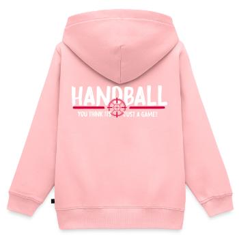 Handball Sprungwurf HandballGame Handballer - Kinder Premium Organic Zip Hoodie - Rosa - Hinten - AI Model Kid Female (0cm)