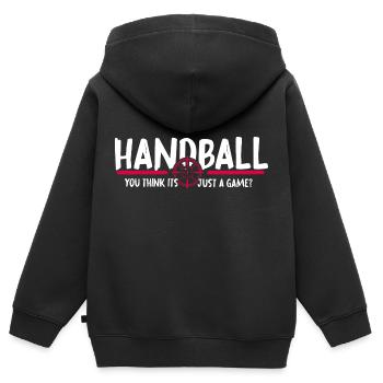 Handball Sprungwurf HandballGame Handballer - Kinder Premium Organic Zip Hoodie - Schwarz - Hinten - AI Model Kid Male (0cm)
