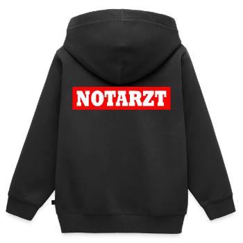 Notarzt - Kinder Premium Organic Zip Hoodie - Schwarz - Hinten - AI Model Kid Male (0cm)