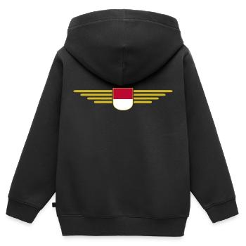 Indonesien Jakarta Fan Outfit Design T Shirt - Kinder Premium Organic Zip Hoodie - Schwarz - Hinten - AI Model Kid Male (0cm)
