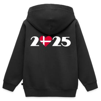 I love Dänemark 2025, Urlaub in Dänemark - Kinder Premium Organic Zip Hoodie - Schwarz - Hinten - AI Model Kid Male (0cm)