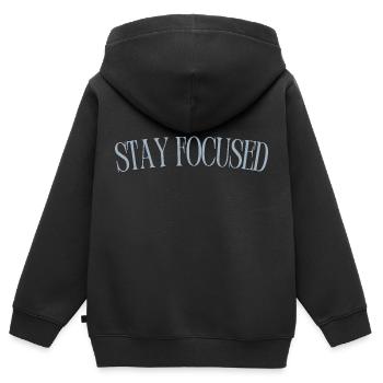 Restez concentré - Sweat Premium à capuche zippé enfant bio - noir - Dos - AI Model Kid Male (0cm)