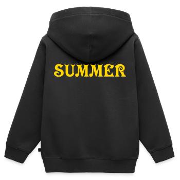 Summer - Kinder Premium Organic Zip Hoodie - Schwarz - Hinten - AI Model Kid Male (0cm)