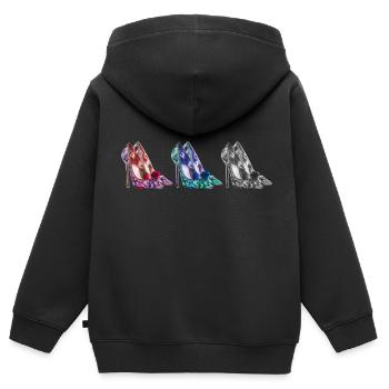 Talons hauts,Paillettes,Rose,Chaussures,Paillettes,Glamour - Sweat Premium à capuche zippé enfant bio - noir - Dos - AI Model Kid Male (0cm)