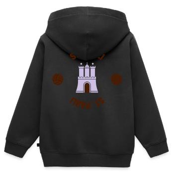 St. Pauli (ID: 001013) - Kinder Premium Organic Zip Hoodie - Schwarz - Hinten - AI Model Kid Male (0cm)