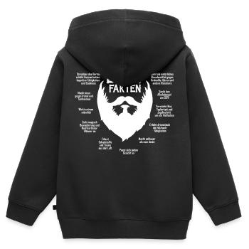 Bartfakten / Bart-Fakten (weiß) - Kinder Premium Organic Zip Hoodie - Schwarz - Hinten - AI Model Kid Male (0cm)