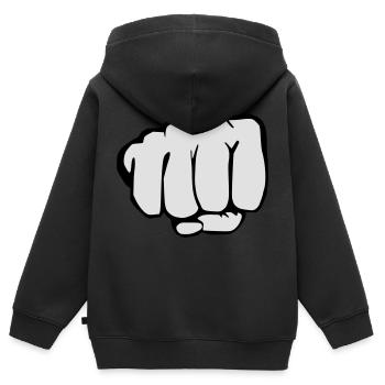 Faust - Kinder Premium Organic Zip Hoodie - Schwarz - Hinten - AI Model Kid Male (0cm)
