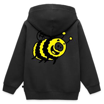 lustige Hummel - Kinder Premium Organic Zip Hoodie - Schwarz - Hinten - AI Model Kid Male (0cm)