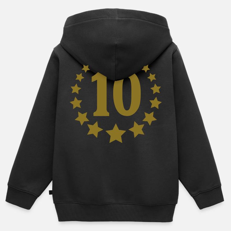 10_stars_crown - Sweat Premium à capuche zippé enfant bio - noir
