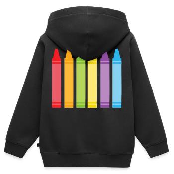 Stifte - Kinder Premium Organic Zip Hoodie - Schwarz - Hinten - AI Model Kid Male (0cm)