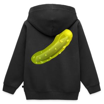 Gurke - Kinder Premium Organic Zip Hoodie - Schwarz - Hinten - AI Model Kid Male (0cm)